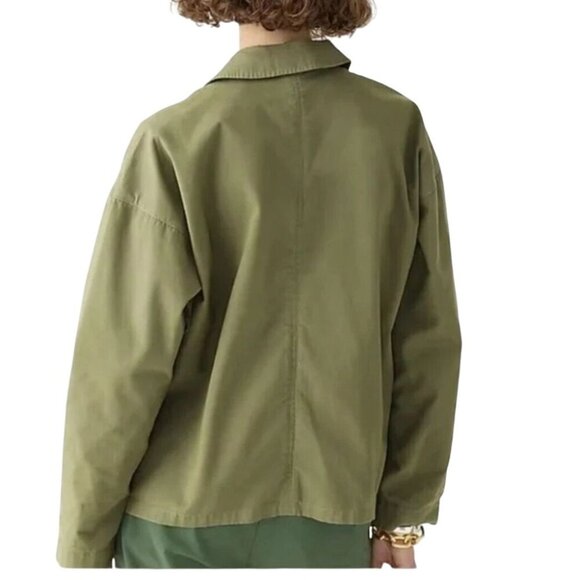 J.Crew Cotton Blazer Jacket Olive Gold Buttons 2023 Sustainable Size M - Picture 5 of 10